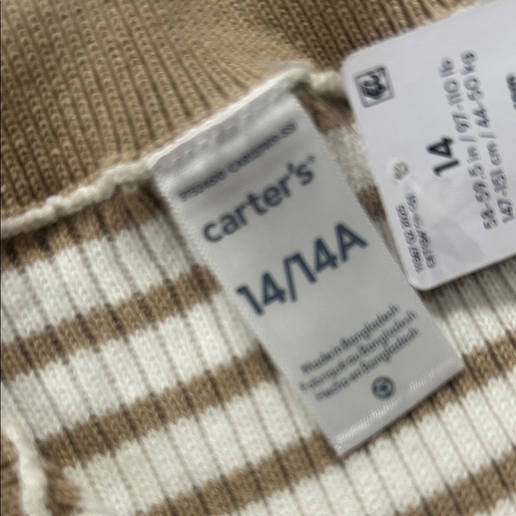 Carter's Brown and White Striped Button Down Shirt - Picture 2 of 3